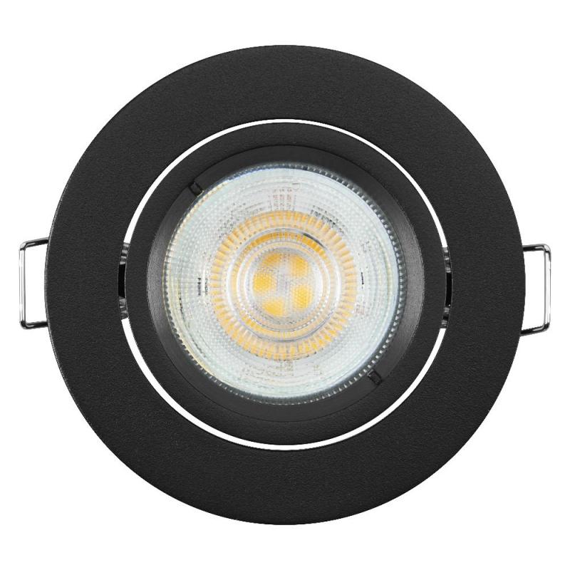 3er Set OSRAM GU10 LED Spot Set Recess Twistlock 2,6W Sand Schwarz 2700K IP20 Einbaustrahler - Einbaudurchmesser 75mm, Einbautiefe 100mm
