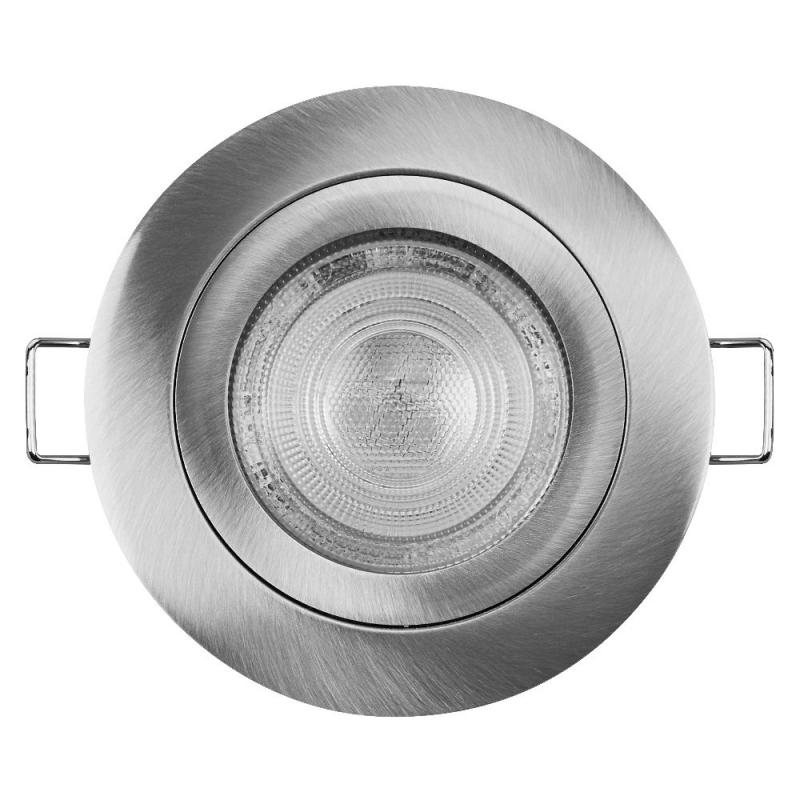 3er Set OSRAM GU10 4,5W LED Spot Set Recess Click Einbaustrahler Satin Nickel 2700K IP20 -  Einbaudurchmesser 60mm, Einbautiefe 100mm