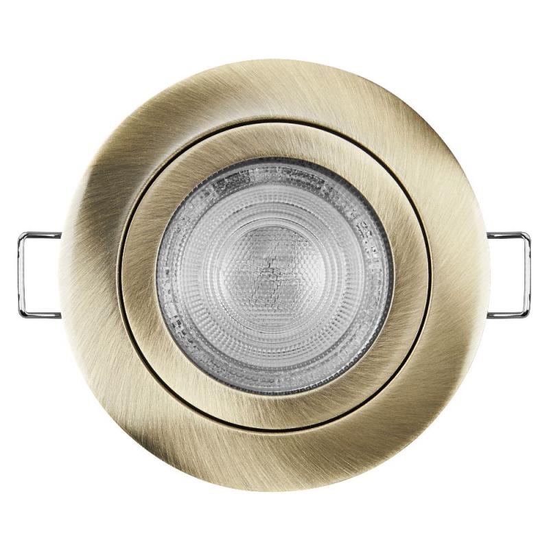 3er Set OSRAM GU10 4,5W LED Spot Set Recess Click Set Messing 2700K IP20 -  Einbaudurchmesser 60mm, Einbautiefe 100mm
