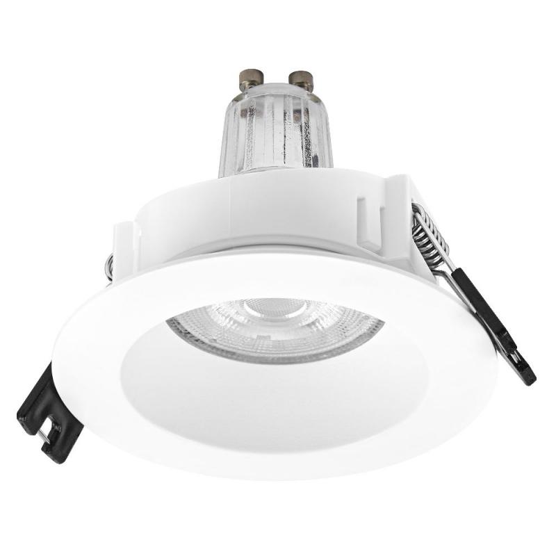 5er Set OSRAM GU10 2,6W LED Spot Set Recess Einbaustrahler Weiß 2700K IP20 -  Einbaudurchmesser 68mm, Einbautiefe 115mm