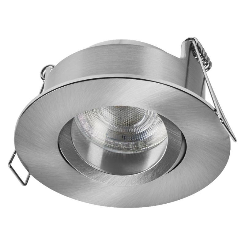 3er Set OSRAM LED Spot Recess GU10 IP65 Press 4.5W 827 Satin Nickel Einbaustrahler IP65 - Einbaudurchmesser 68mm, Einbautiefe 115mm