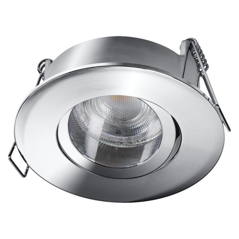 3er Set OSRAM LED Spot Recess GU10 IP65 Press 4,5W 4000K Chrom Einbaustrahler IP65 - Einbaudurchmesser 68mm, Einbautiefe 115mm