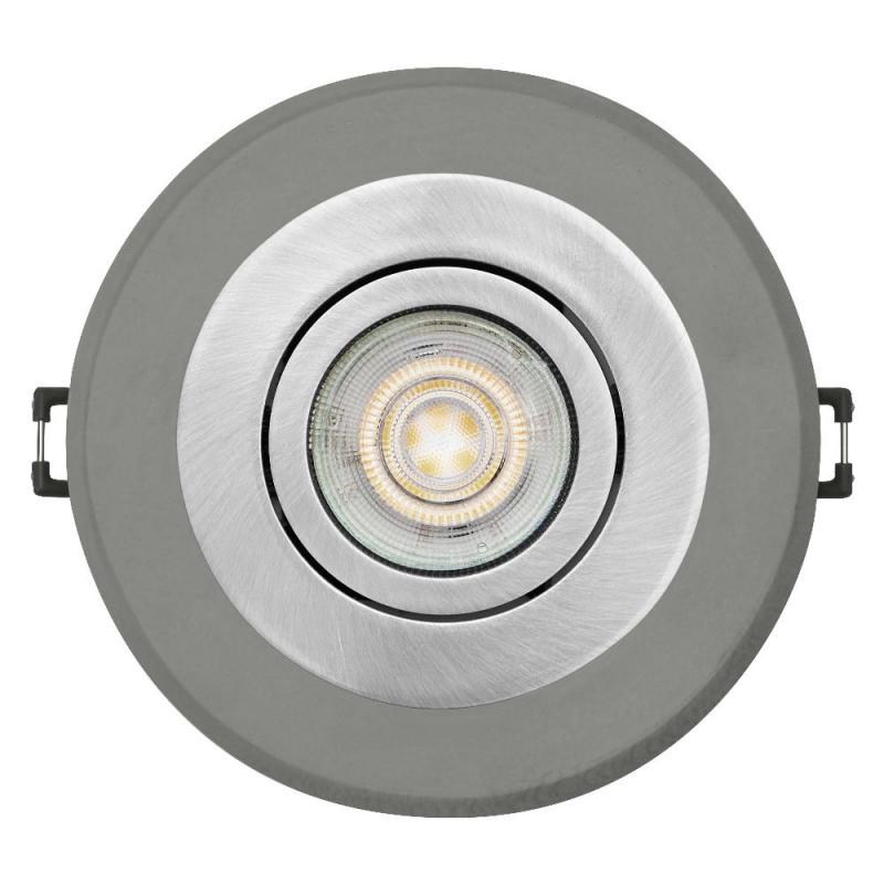OSRAM Concrete Spot GU10 Bright 4,5W Satin Nickel Einbaustrahler IP20 - Einbaudurchmesser 68mm, Einbautiefe 115mm