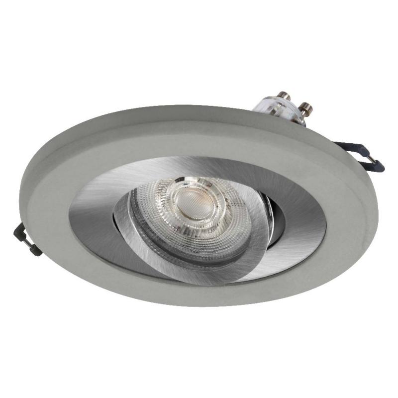 OSRAM Concrete Spot GU10 Bright 4,5W Satin Nickel Einbaustrahler IP20 - Einbaudurchmesser 68mm, Einbautiefe 115mm