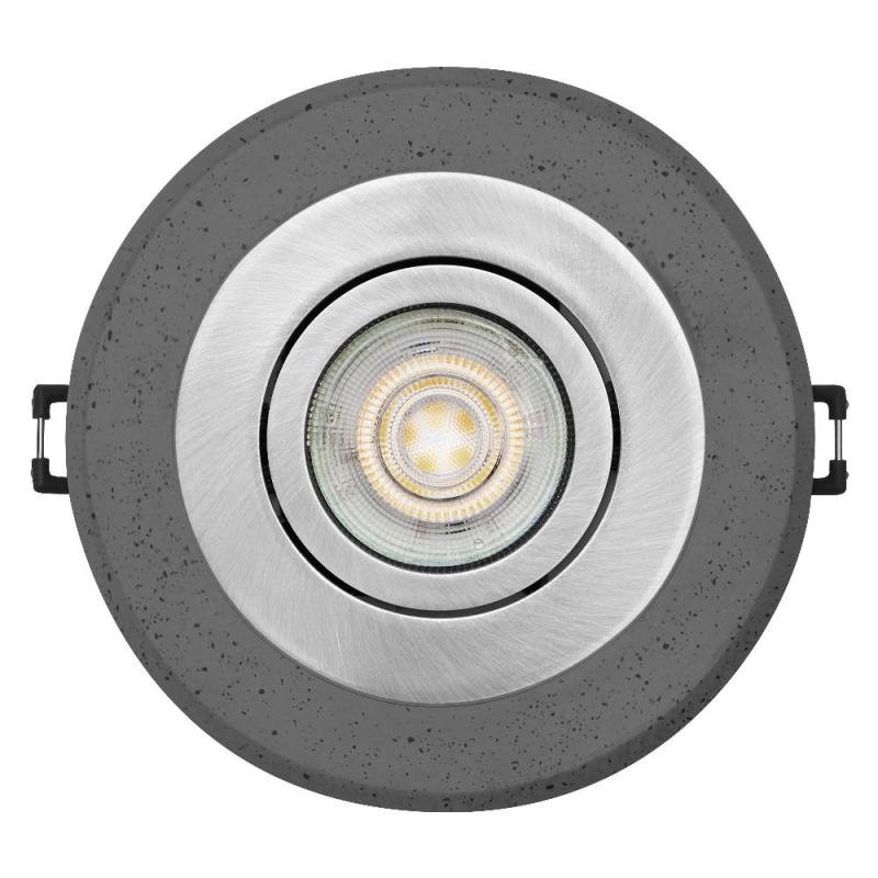 OSRAM Concrete Spot GU10 Dark 4,5W Satin Nickel Einbaustrahler IP20 - Einbaudurchmesser 68mm, Einbautiefe 115mm