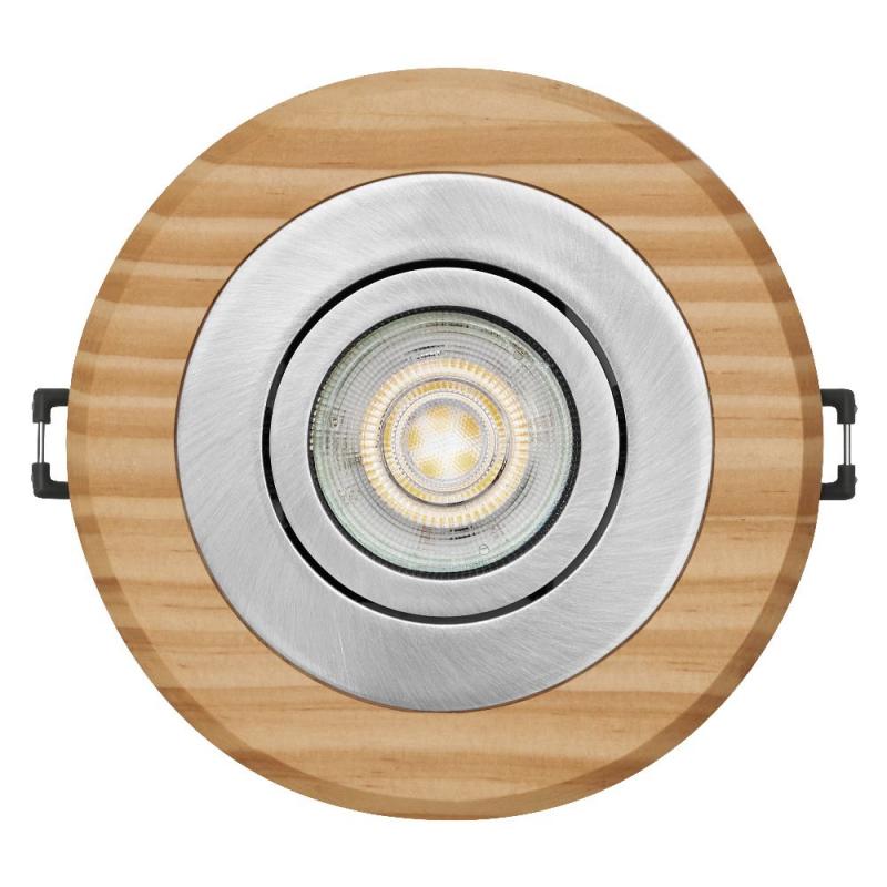 OSRAM Wood Spot GU10 Bright 4,5W Satin Nickel Einbaustrahler IP20 - Einbaudurchmesser 68mm, Einbautiefe 115mm