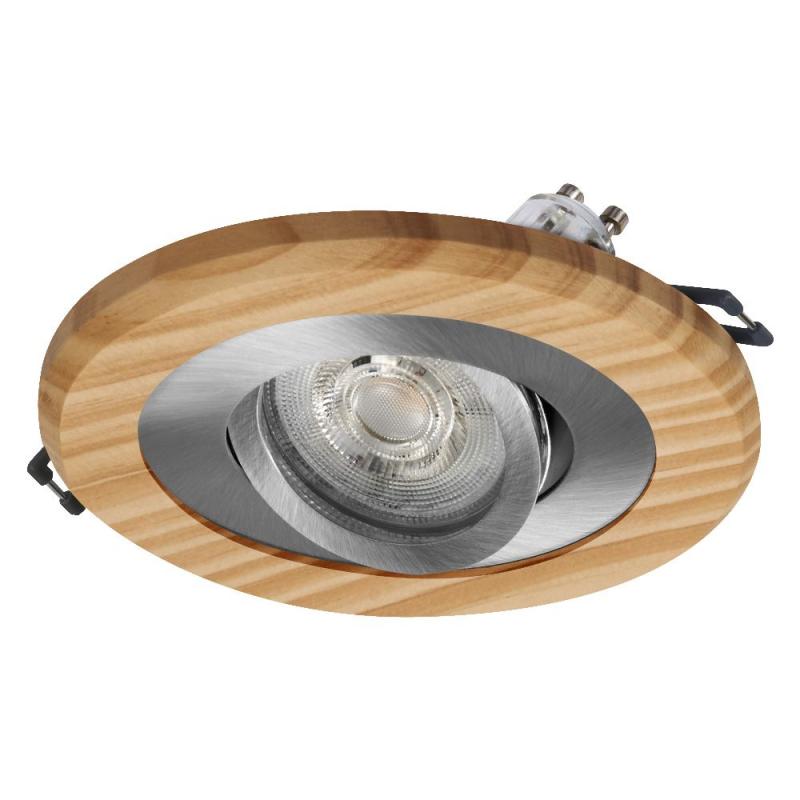 OSRAM Wood Spot GU10 Bright 4,5W Satin Nickel Einbaustrahler IP20 - Einbaudurchmesser 68mm, Einbautiefe 115mm