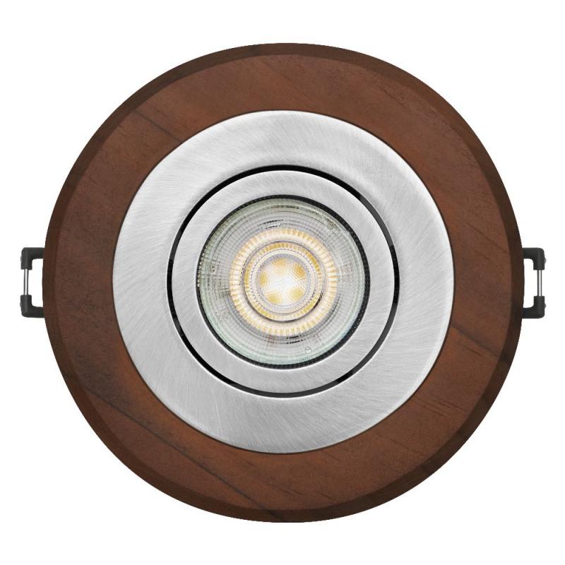 OSRAM Wood Spot GU10 Dark 4,5W Satin Nickel Einbaustrahler IP20  - Einbaudurchmesser 68mm, Einbautiefe 115mm