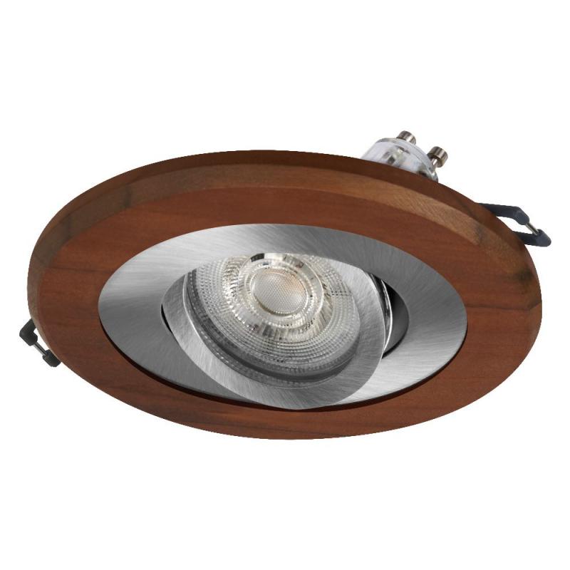 OSRAM Wood Spot GU10 Dark 4,5W Satin Nickel Einbaustrahler IP20  - Einbaudurchmesser 68mm, Einbautiefe 115mm