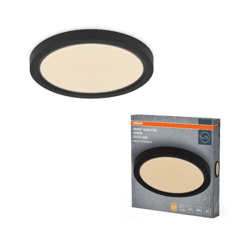 OSRAM ORBIS QUICKFIX ROUND 195mm 16W CLICK DIM 830 SCHWARZ DECKENLAMPE