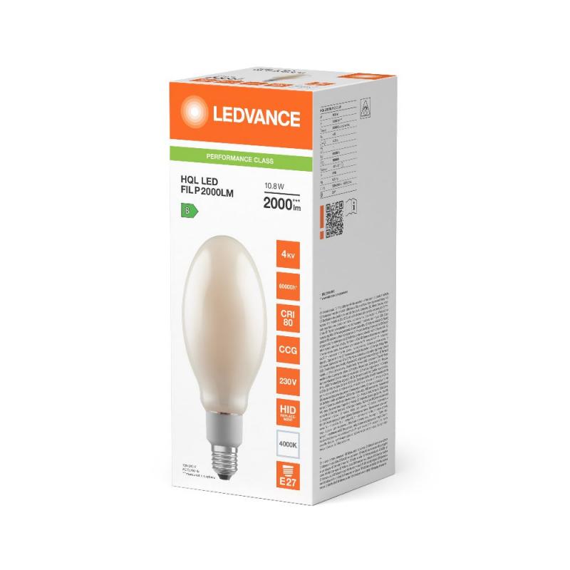 Ledvance E27 LED Straßenlampe HQL 2000lm 10,8W wie 50W 840 4000K IP65