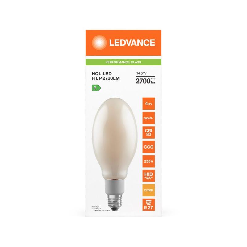 Ledvance E27 LED Straßenlampe HQL 2700lm 14.5W wie 80W 827 2700K warmweißes Licht IP65