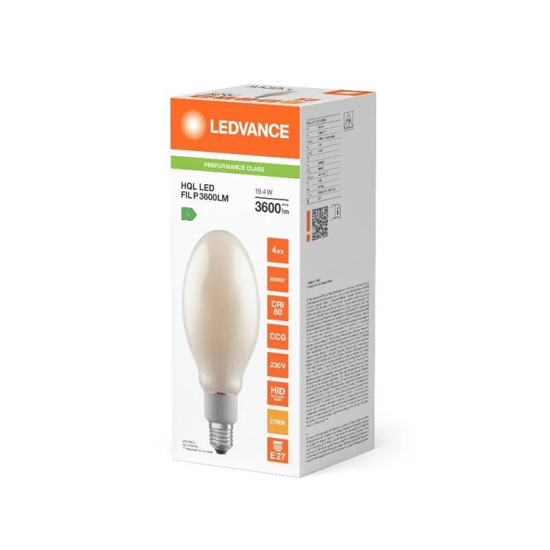 Ledvance E27 LED Straßenlampe HQL 3600LM 19.4W wie 80W 827 2700K IP65