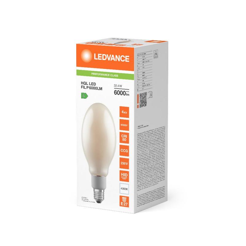 Ledvance E27 LED Straßenlampe HQL 6000LM 32.4W wie 125W 840 4000K IP65