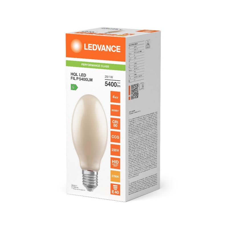 Ledvance E40 LED Straßenlampe HQL 5400LM 29.1W wie 125W 827 2700K IP65