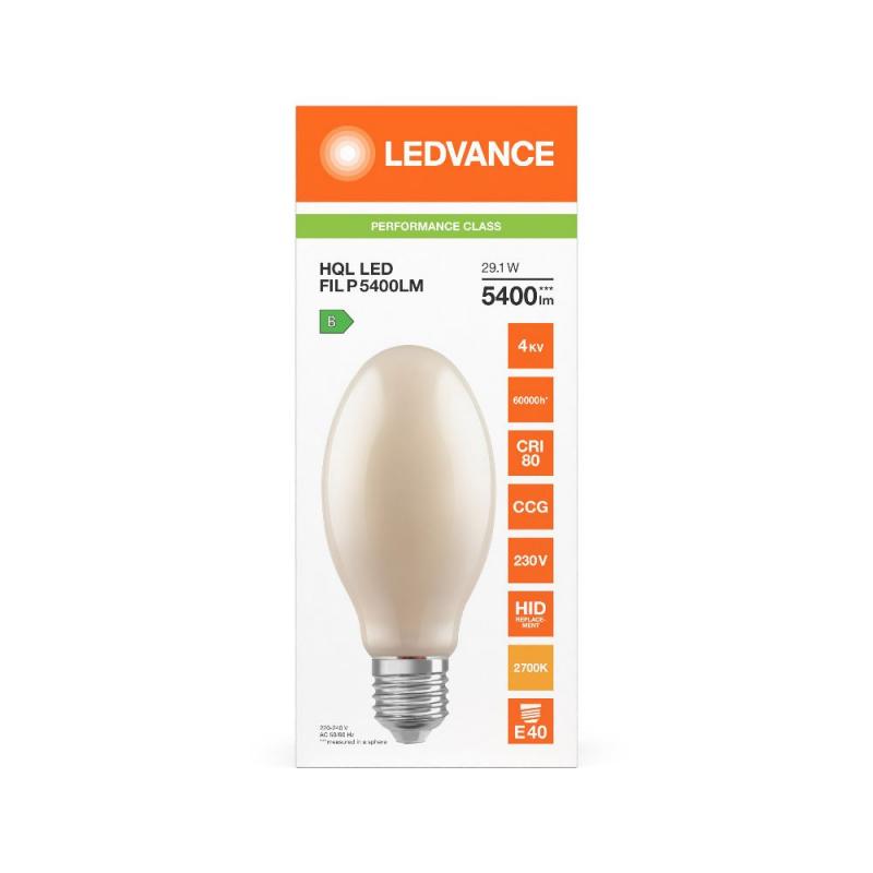 Ledvance E40 LED Straßenlampe HQL 5400LM 29.1W wie 125W 827 2700K IP65