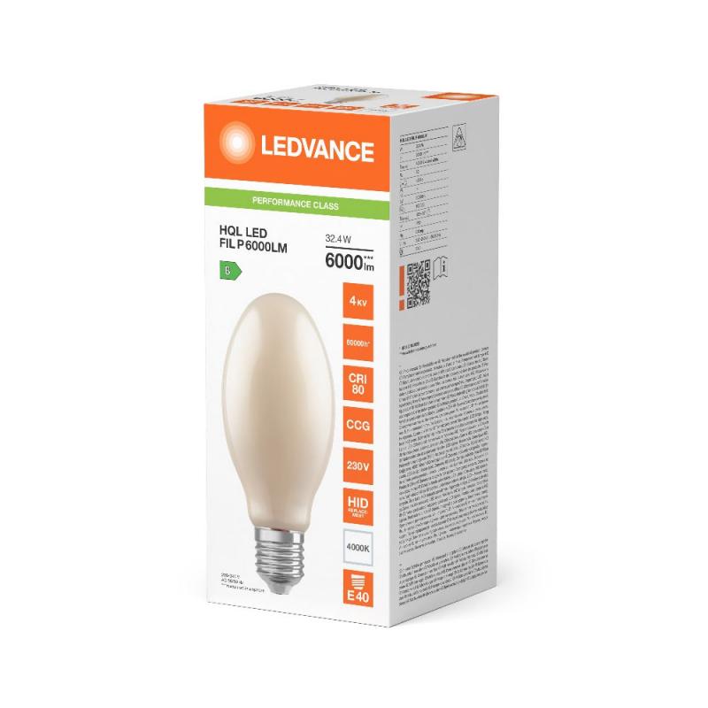 Ledvance E40 LED Straßenlampe HQL 6000LM 32.4W wie 125W 840 4000K IP65