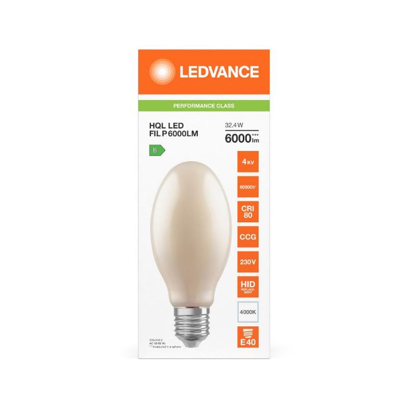 Ledvance E40 LED Straßenlampe HQL 6000LM 32.4W wie 125W 840 4000K IP65