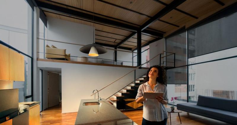 OSRAM Pendelleuchte Decor Flying Mushroom in Schwarz/Weiß Ø 50 cm aus Stahl mit E27 Fassung - dekorative Hängelampe