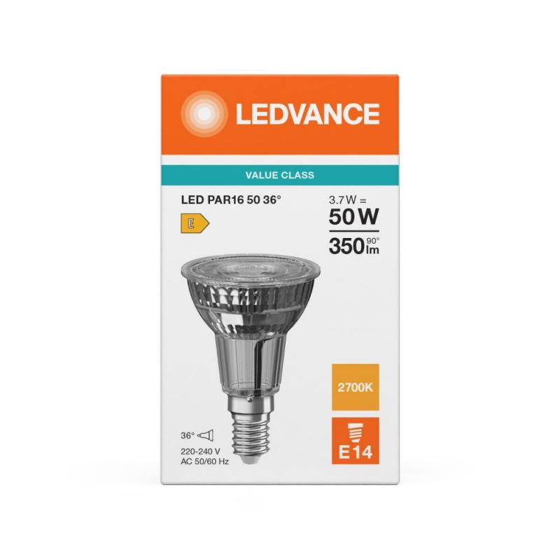 Ledvance E14 PAR16 LED Reflektor Lampe 36° 3,7W wie 50W 2700K warmweißes Licht