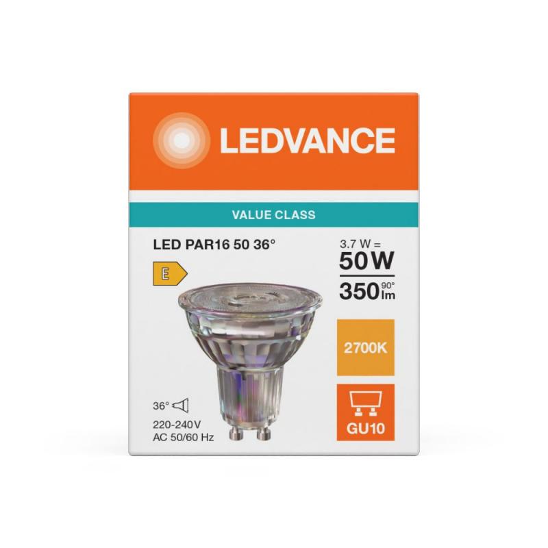 Ledvance GU10 PAR16 LED Spot 36° 3.7W wie 50W 2700K warmweißes Licht