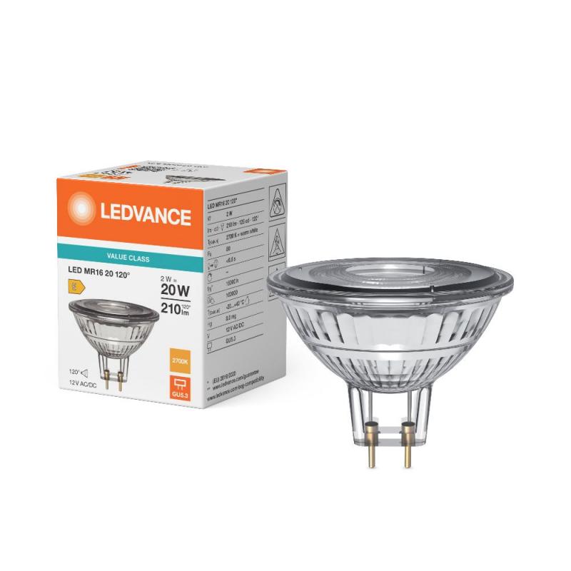 Ledvance GU5.3 MR16 LED Strahler 120° 2W wie 20W 2700K warmweißes Licht - 12V Niedervolt