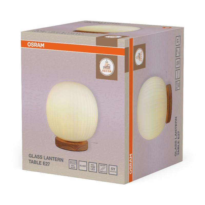 OSRAM DECOR GLASS LANTERN TABLE E27 TISCHLEUCHTE