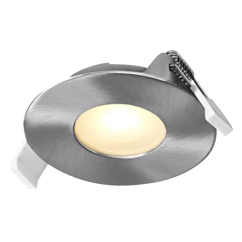 3er Set OSRAM Spot Set Recess 4,9W 827 120° Satin Nickel LED Einbaustrahler - Einbaudurchmesser 68mm, Einbautiefe 40mm