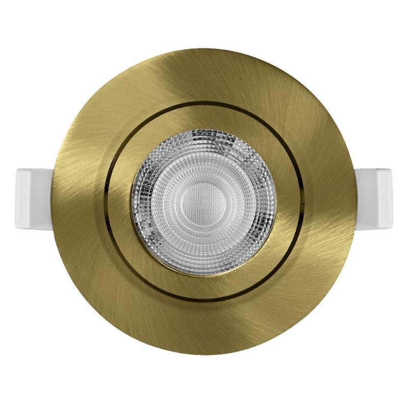 3er Set OSRAM Spot Set Recess Adjustable 4,9W 827 36° Green Brass LED Einbaustrahler - Einbaudurchmesser 75mm, Einbautiefe 40mm