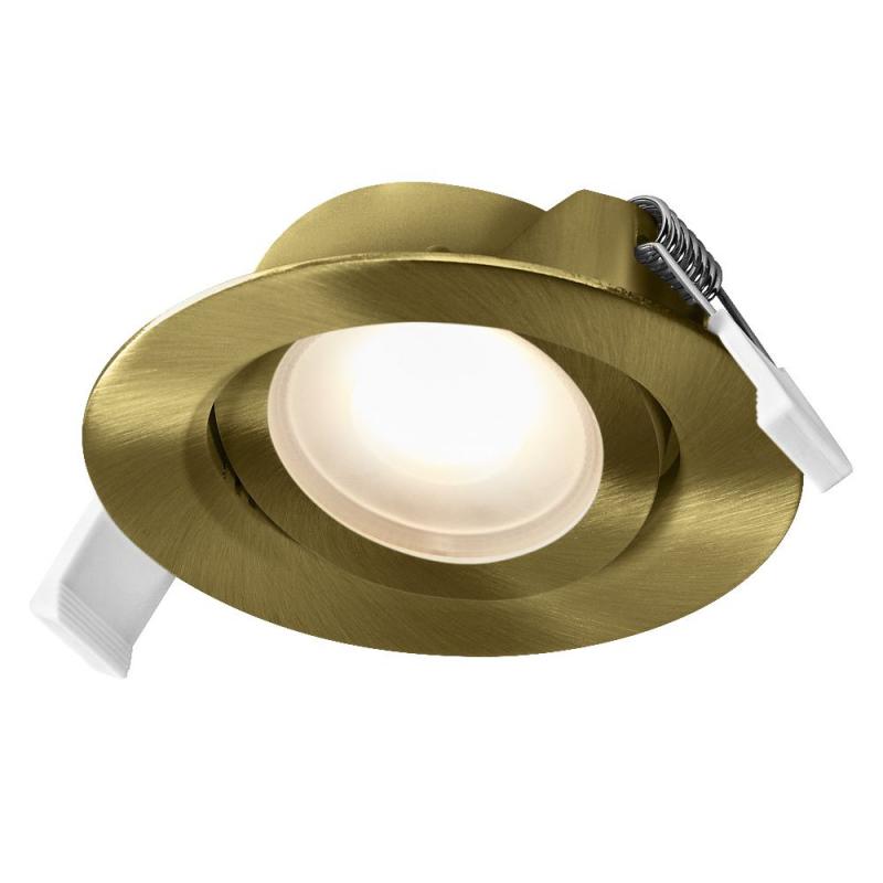 3er Set OSRAM Spot Set Recess Adjustable 4,9W 827 120° Green Brass LED Einbaustrahler - Einbaudurchmesser 75mm, Einbautiefe 40mm