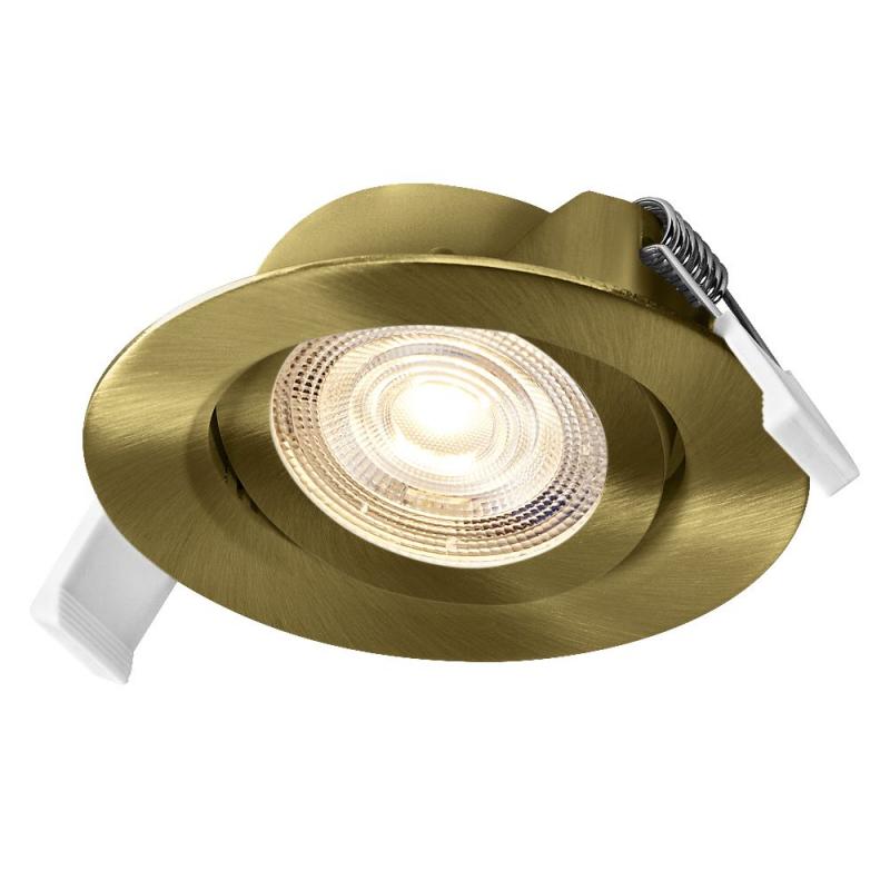 3er Set OSRAM LED Spot Set Recess Simple DIM 4,9W 827 40° Green Brass Einbaustrahler - Einbaudurchmesser 75mm, Einbautiefe 40mm