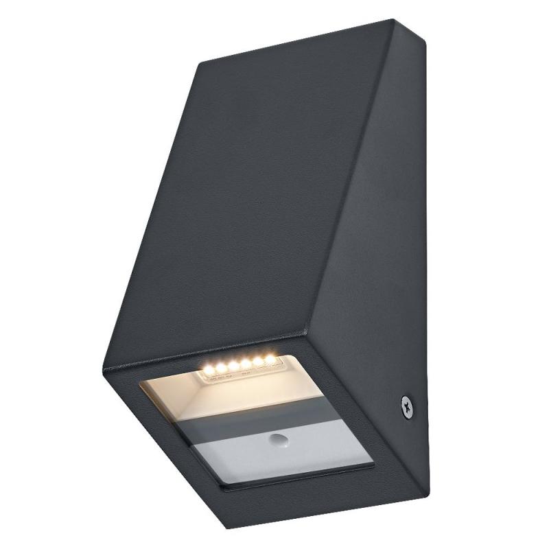 OSRAM ENDURA Style USB Wall Step Slim Sensor IP44 Dark Grey Akku LED Außenwandleuchte mit Bewegungsmelder