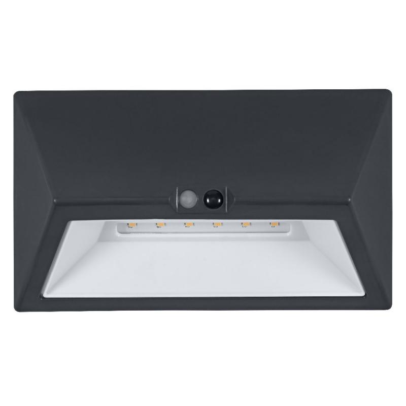 OSRAM ENDURA Style USB Wall Step Wide Sensor IP44 Dark Grey Akku LED Außenwandleuchte mit Bewegungsmelder