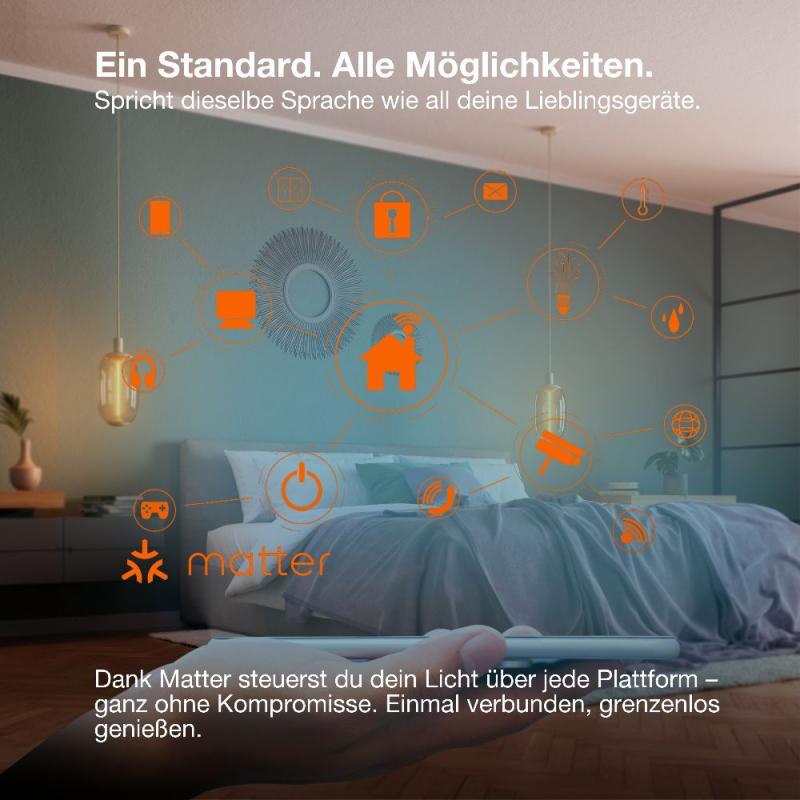 OSRAM SMART+ Matter LED Spot GU10 WiFi 4,7W warmweiss bis kaltweiss tunable white - dimmbar, Matter over WiFi, steuerbar per App, Alexa, Google und Apple