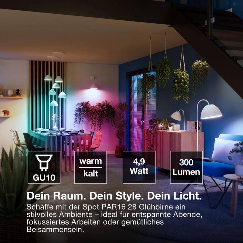 OSRAM SMART+ LED Strahler GU10 Zigbee DIMM 4,9W wie 28W RGBW Multicolor
