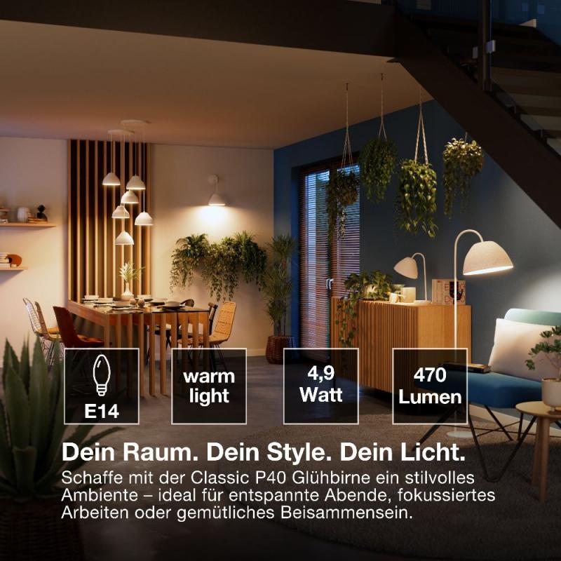 OSRAM SMART+ LED Tropfenlampe E14 Zigbee DIMM 4,9W wie 40W 2700K warmweißes Licht