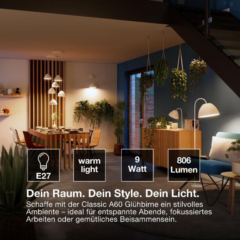 OSRAM SMART+ LED Lampe E27 Zigbee DIMM 9W wie 60W 2700K warmweißes Licht