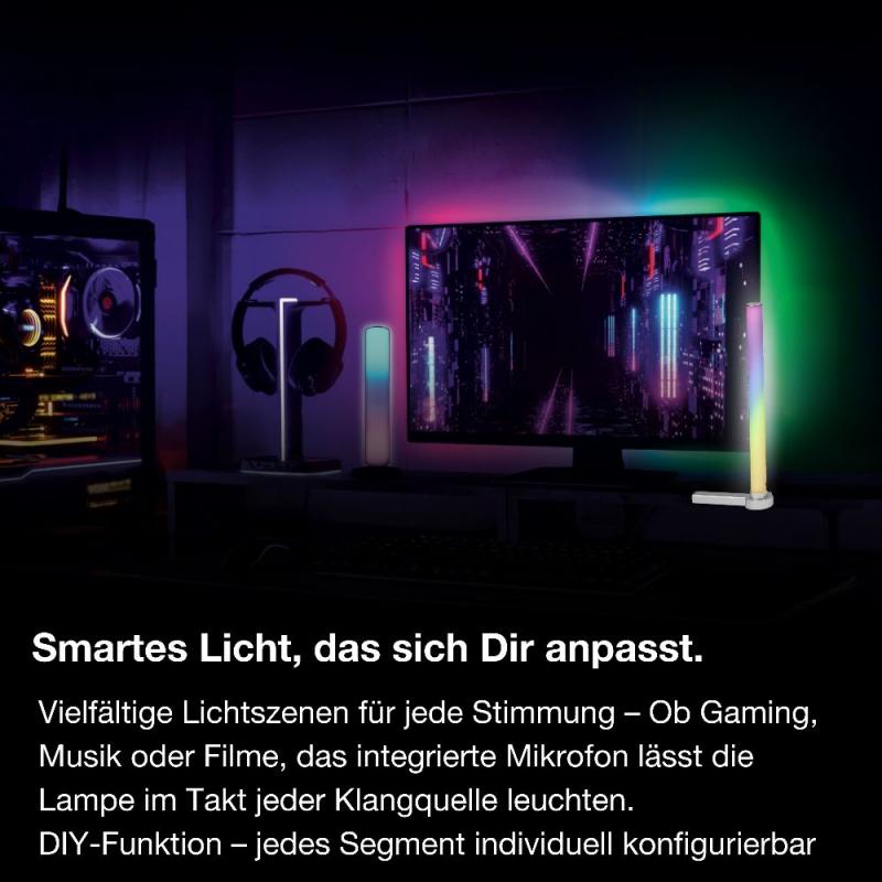 Osram SMART+ WIFI  TABLE CORNER Magic Tischleuchte RGBW Farbwechsel Remote Control Dimmbar Silber