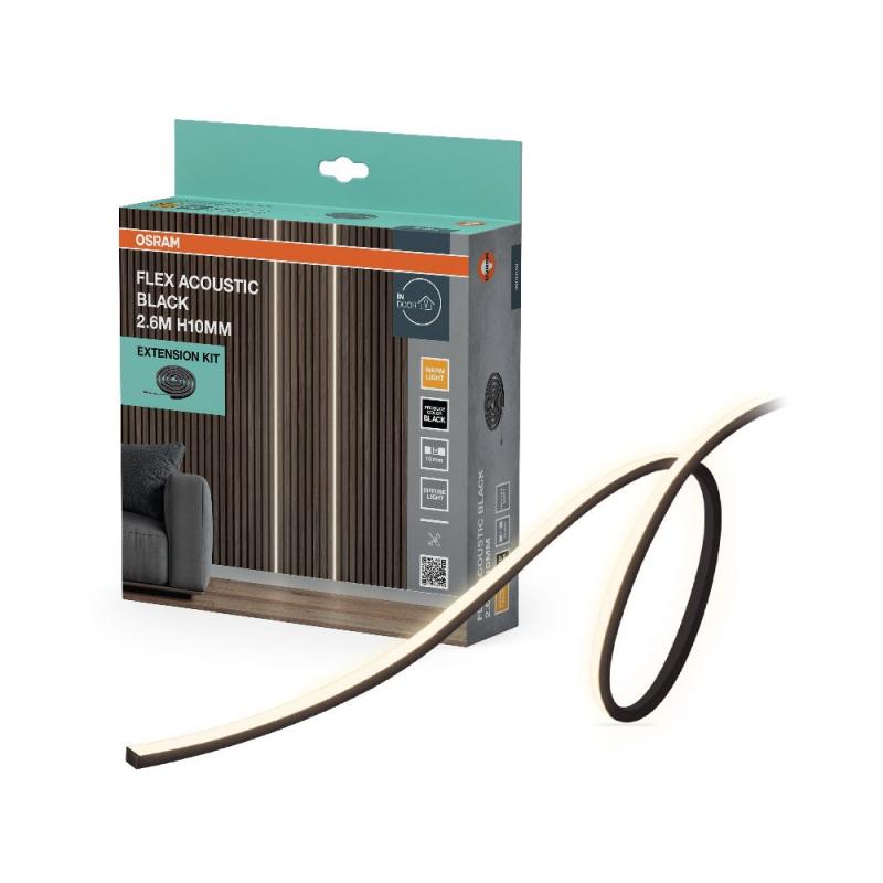 OSRAM Flex Acoustic Black 2.6M H10 mm 830 Extension Kit LED Lichtband Verlängerung
