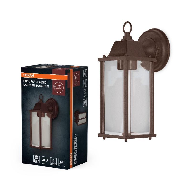 OSRAM ENDURA Classic Lantern Square M E27 Rusty Außenwandleuchte