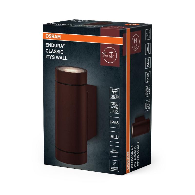 OSRAM ENDURA Classic IP65 GU10 Itys Wall Rusty Außenwandleuchte