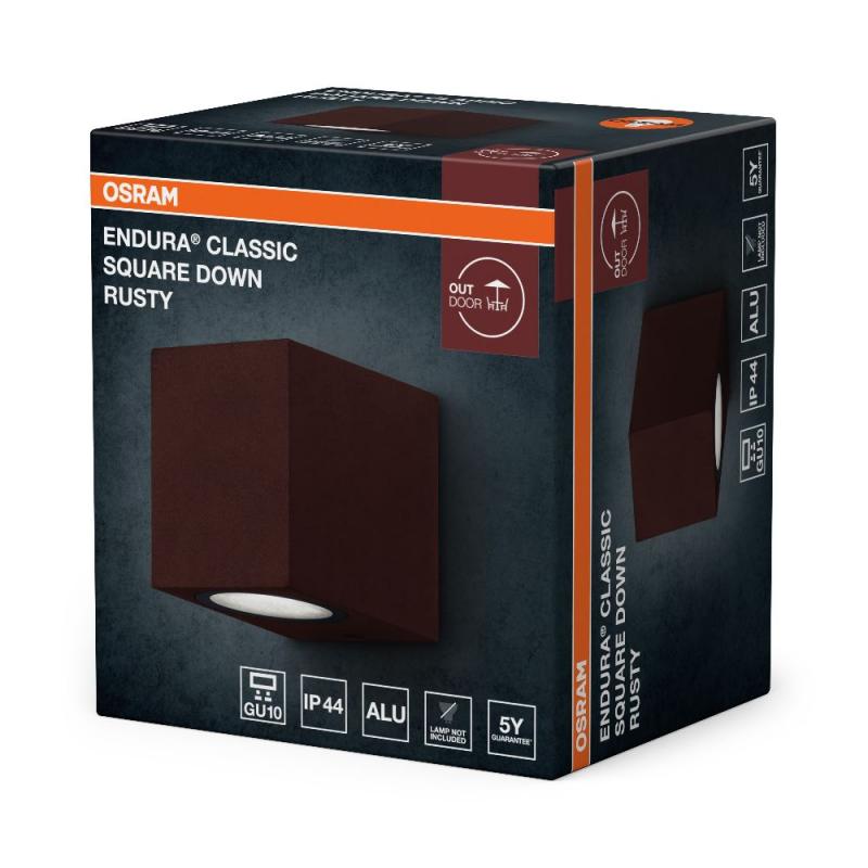 OSRAM ENDURA Classic Square Down Rusty Außenwandleuchte GU10 IP44
