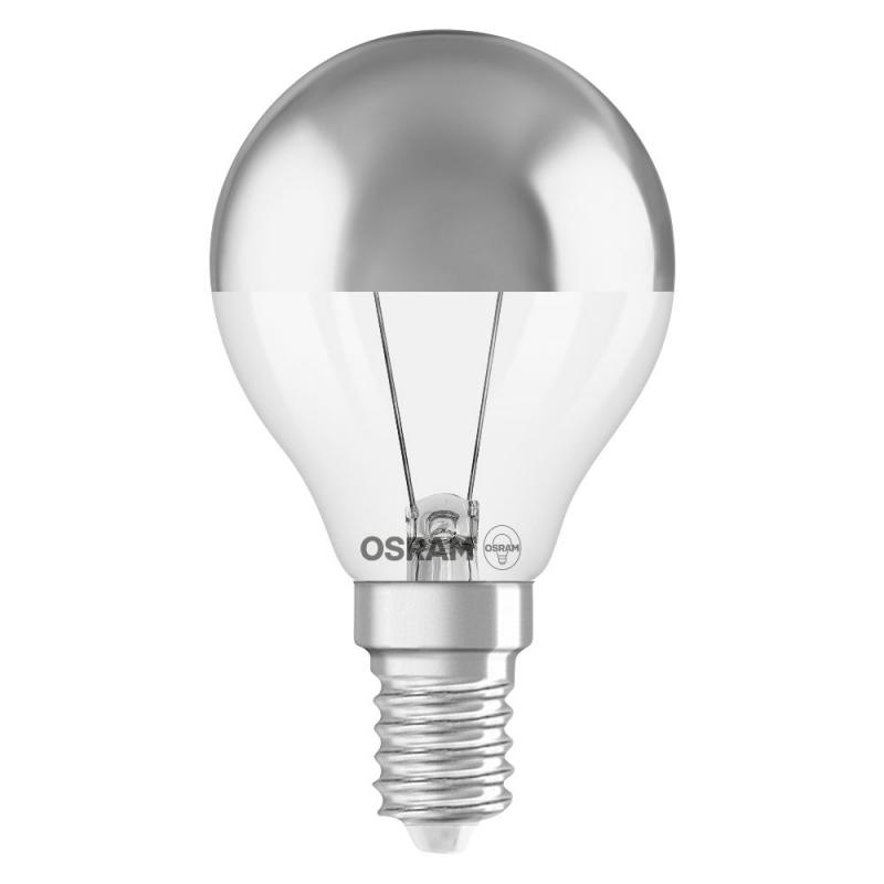 OSRAM E14 LED Superstar Classic P Mirror COB 3,4W warmweiß 400lm Silber – dimmbar