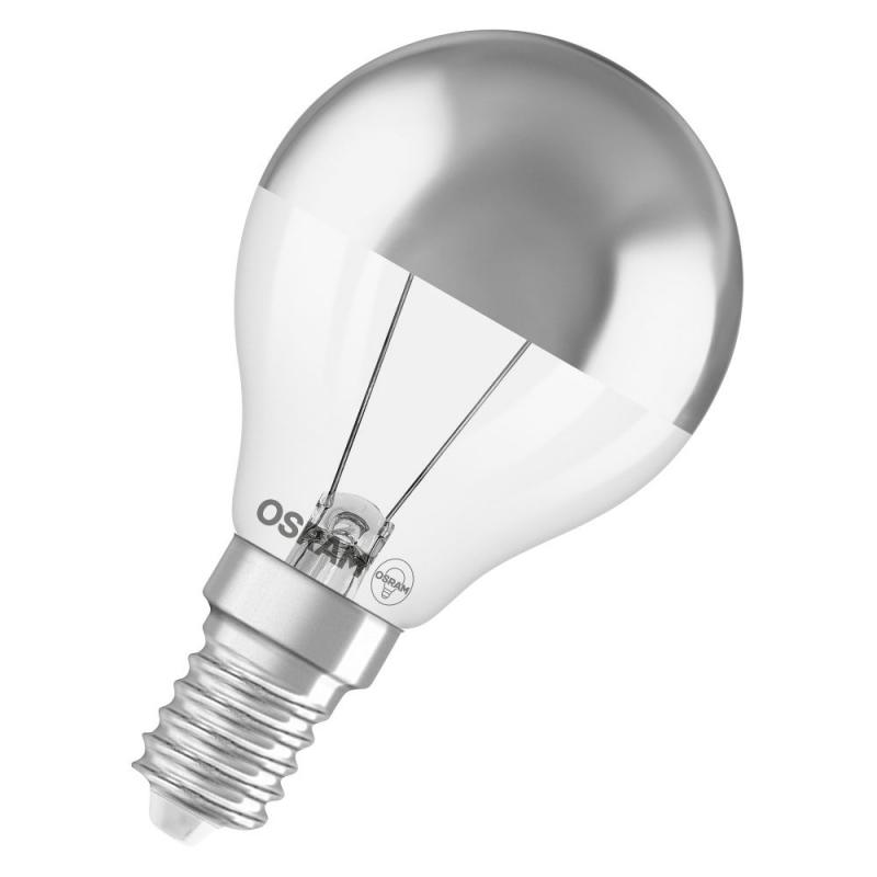 OSRAM E14 LED Superstar Classic P Mirror COB 3,4W warmweiß 400lm Silber – dimmbar