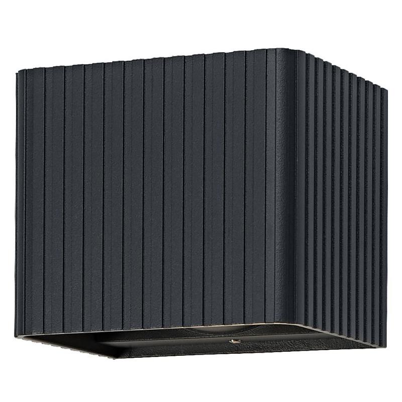 OSRAM ENDURA Style Striped Cube Wandleuchte Up/Down 10W IP65 Dunkelgrau