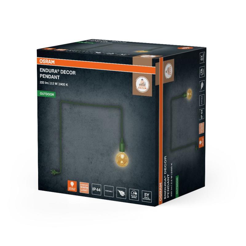 OSRAM ENDURA Decor Portable Pendant Hängelampe 5m 2,5W E27 IP44 Grün