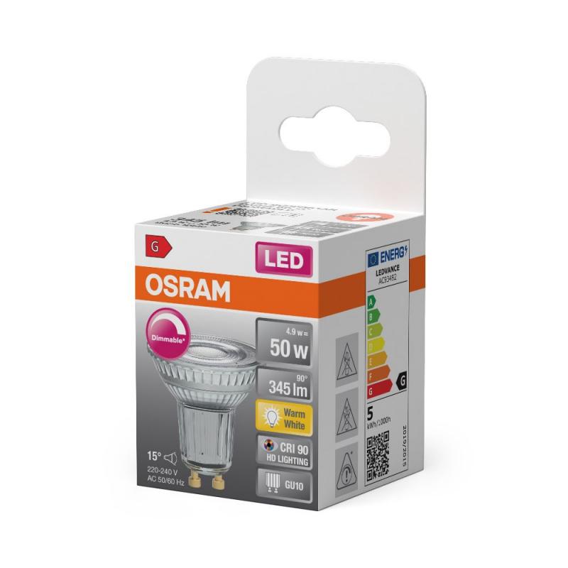 OSRAM GU10 LED Superstar PAR16 4,9W warmweiß 345lm 15° dimmbar – LED Strahler - sehr gute Farbwiedergabe
