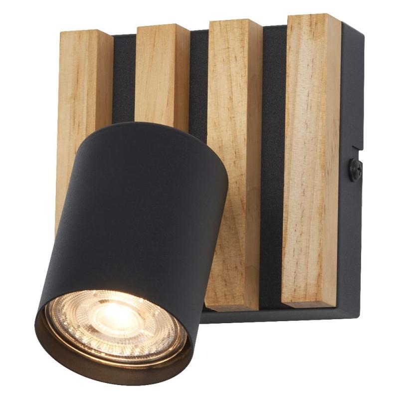 OSRAM Spot Acoustic GU10 LED Spot Leuchte Industrial Style Schwarz Holz IP20
