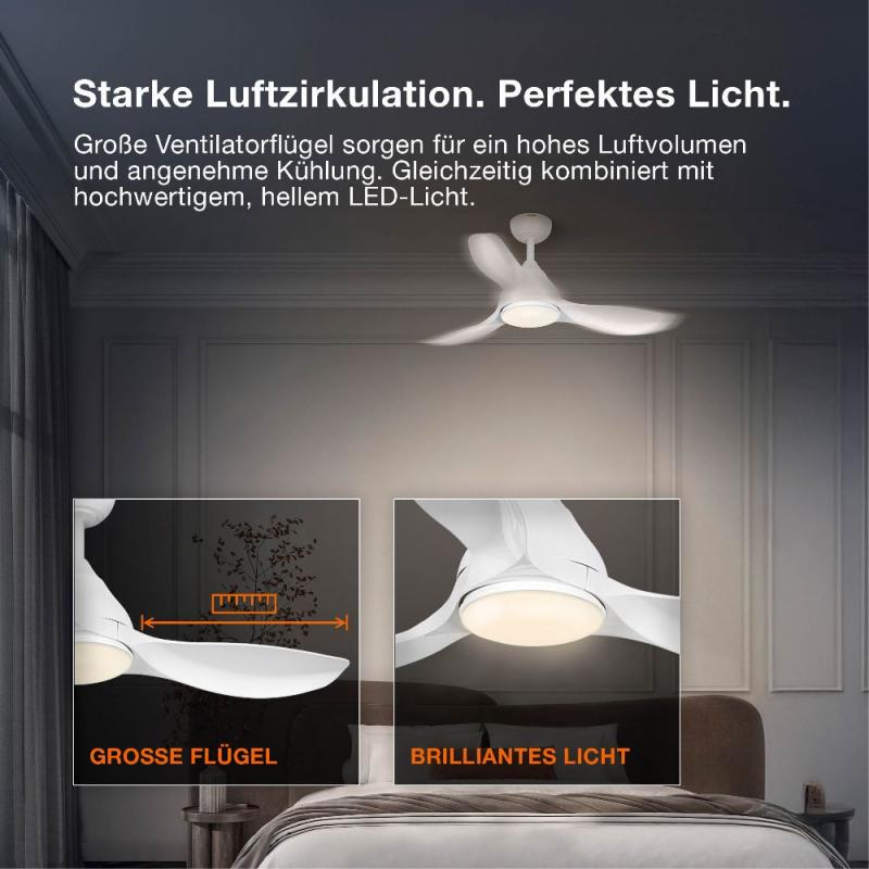 OSRAM Ceiling Fan Bise 48W CCT RGB Deckenventilator mit Licht 3000-6500K dimmbar