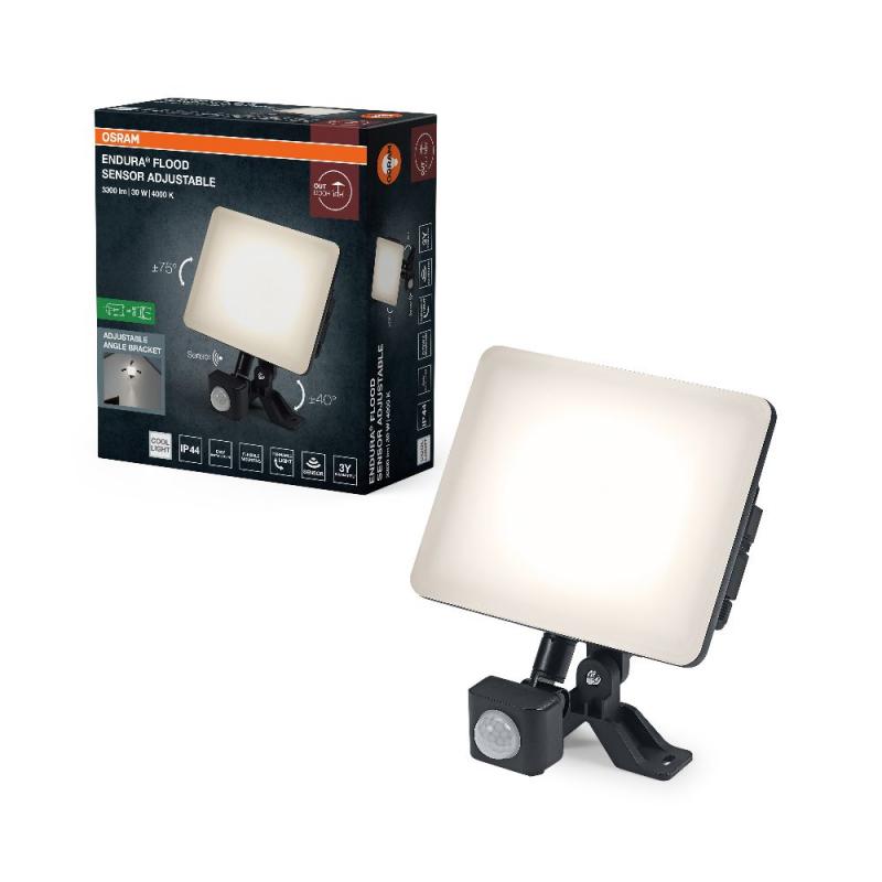 OSRAM ENDURA Flood Sensor Adjustable LED Flutlicht 30W 4000K Schwarz IP44 IK05